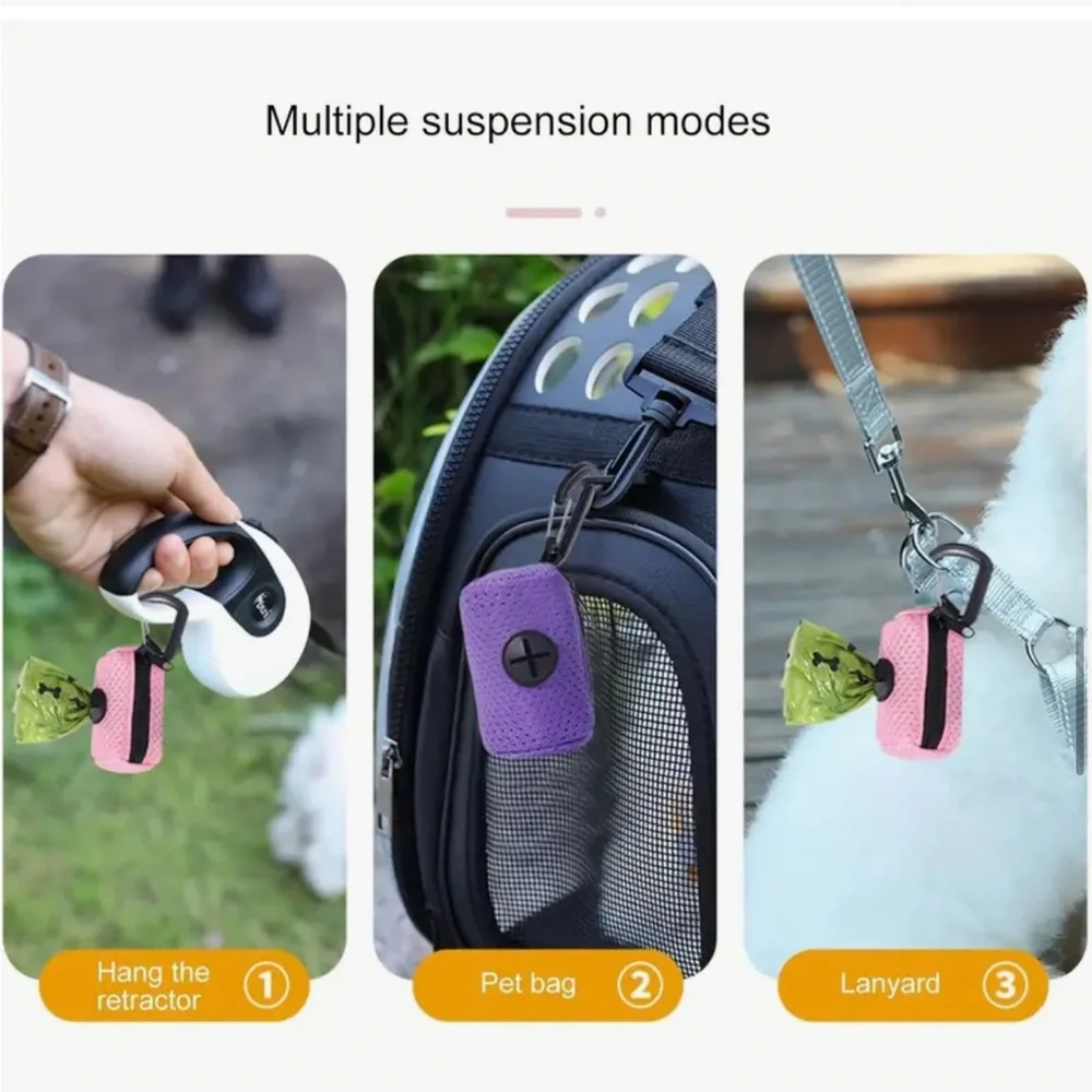 Black Mesh Dog Poop Bag Carrier